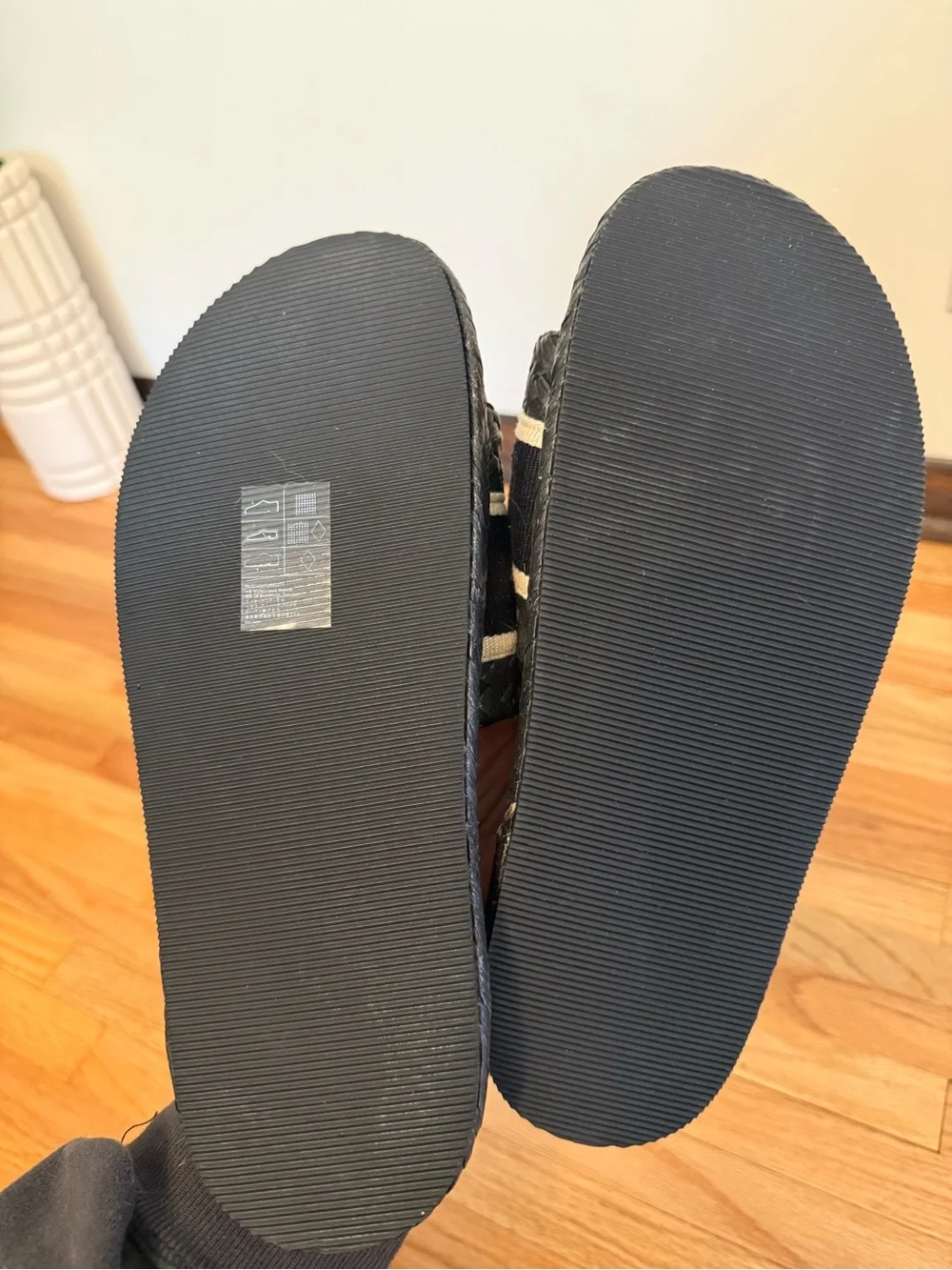 H&M Black Striped Espadrille Sandal